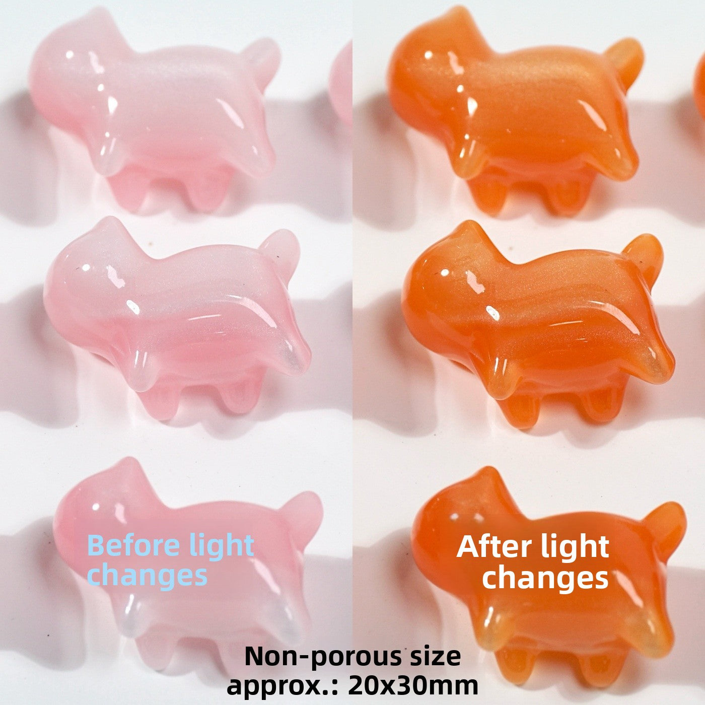 Cute Multicolor Cat Resin Beads For Jewelry Making Featuring Carving Craftsmanship