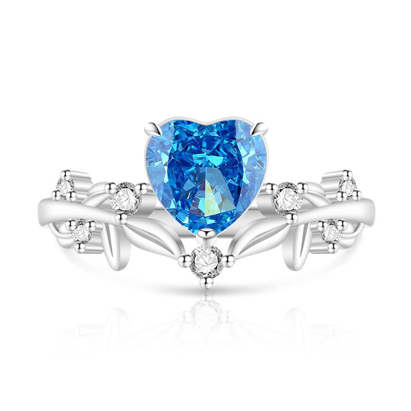 Heart Shape Faceted Open Rings For Women In Copper With Real Gold Plated Finish, Perfect For Spring