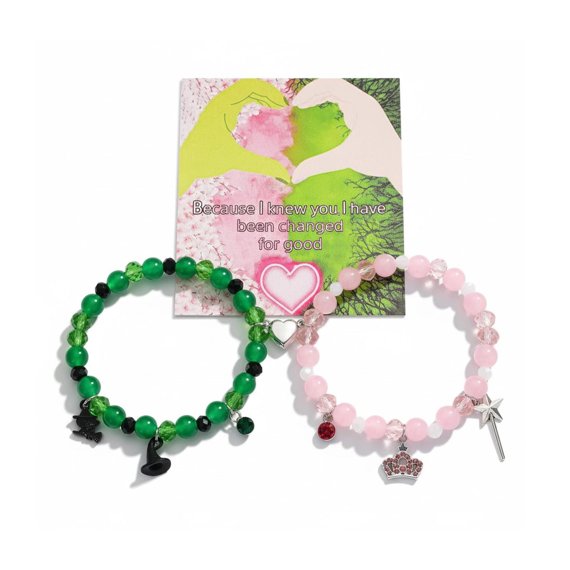 Heart Shape Crystal Bracelet For Couples Featuring Beading Craft In Simple Style With Crystal Inlay
