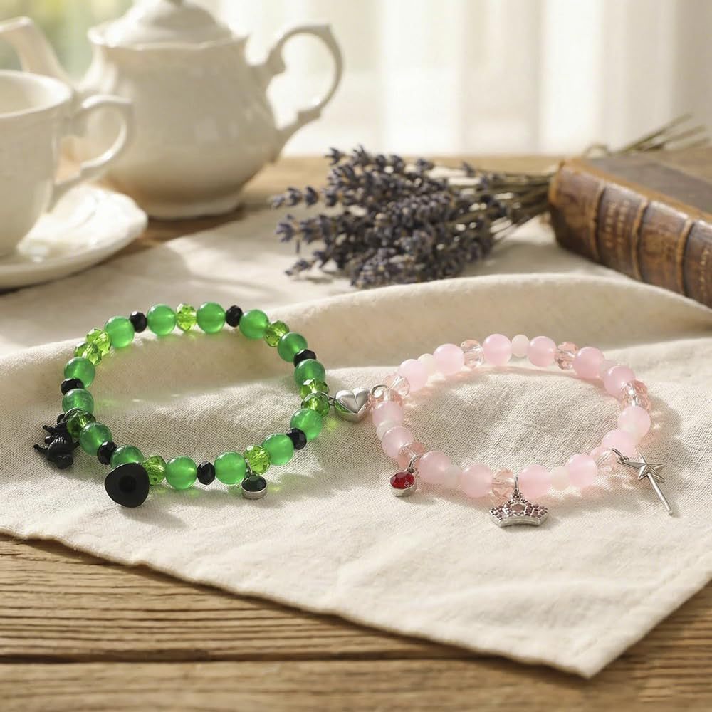 Heart Shape Crystal Bracelet For Couples Featuring Beading Craft In Simple Style With Crystal Inlay