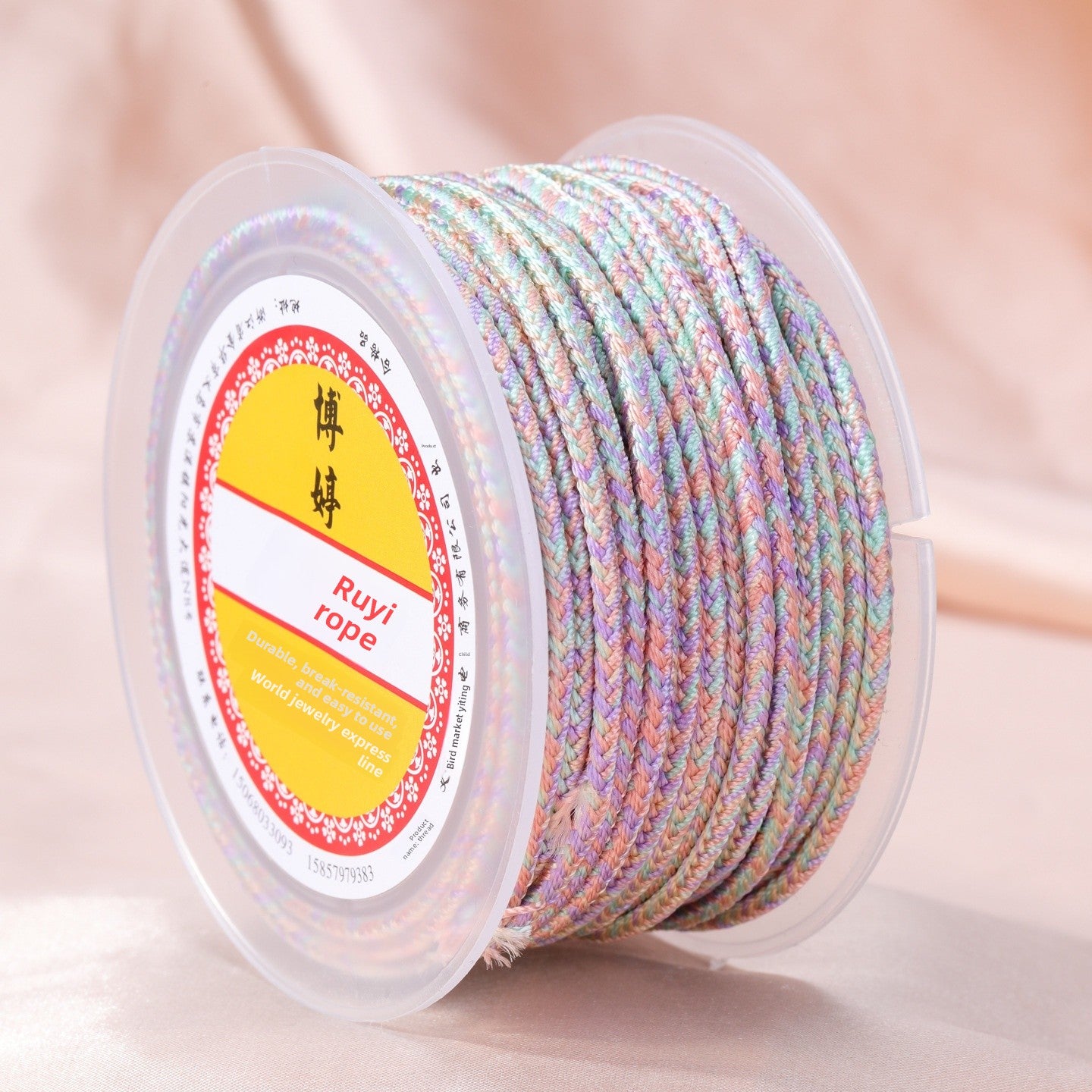Red Nylon Braid Rope Featuring Wear-Resistant Synthesis Material, Handmade Style Accessory