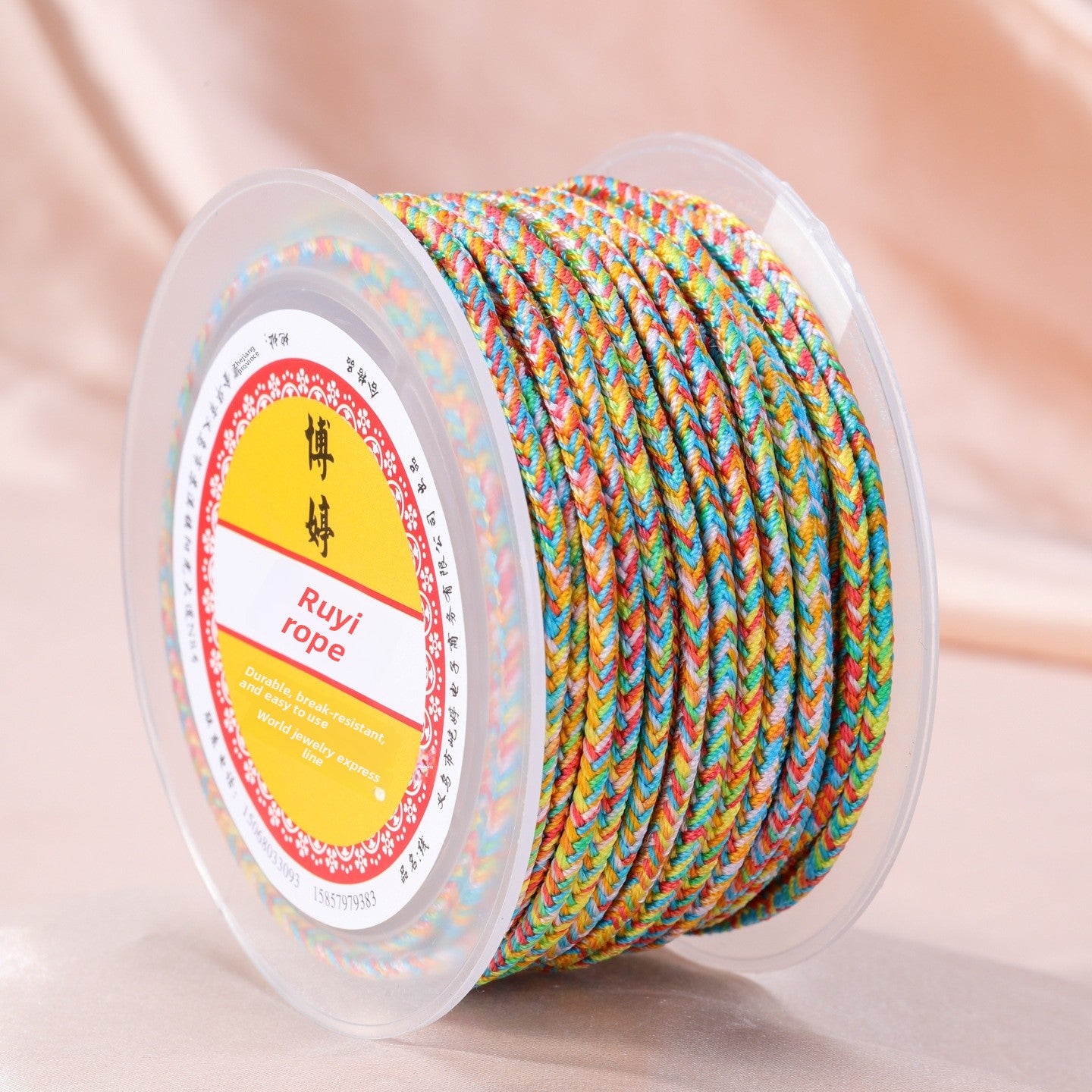 Red Nylon Braid Rope Featuring Wear-Resistant Synthesis Material, Handmade Style Accessory