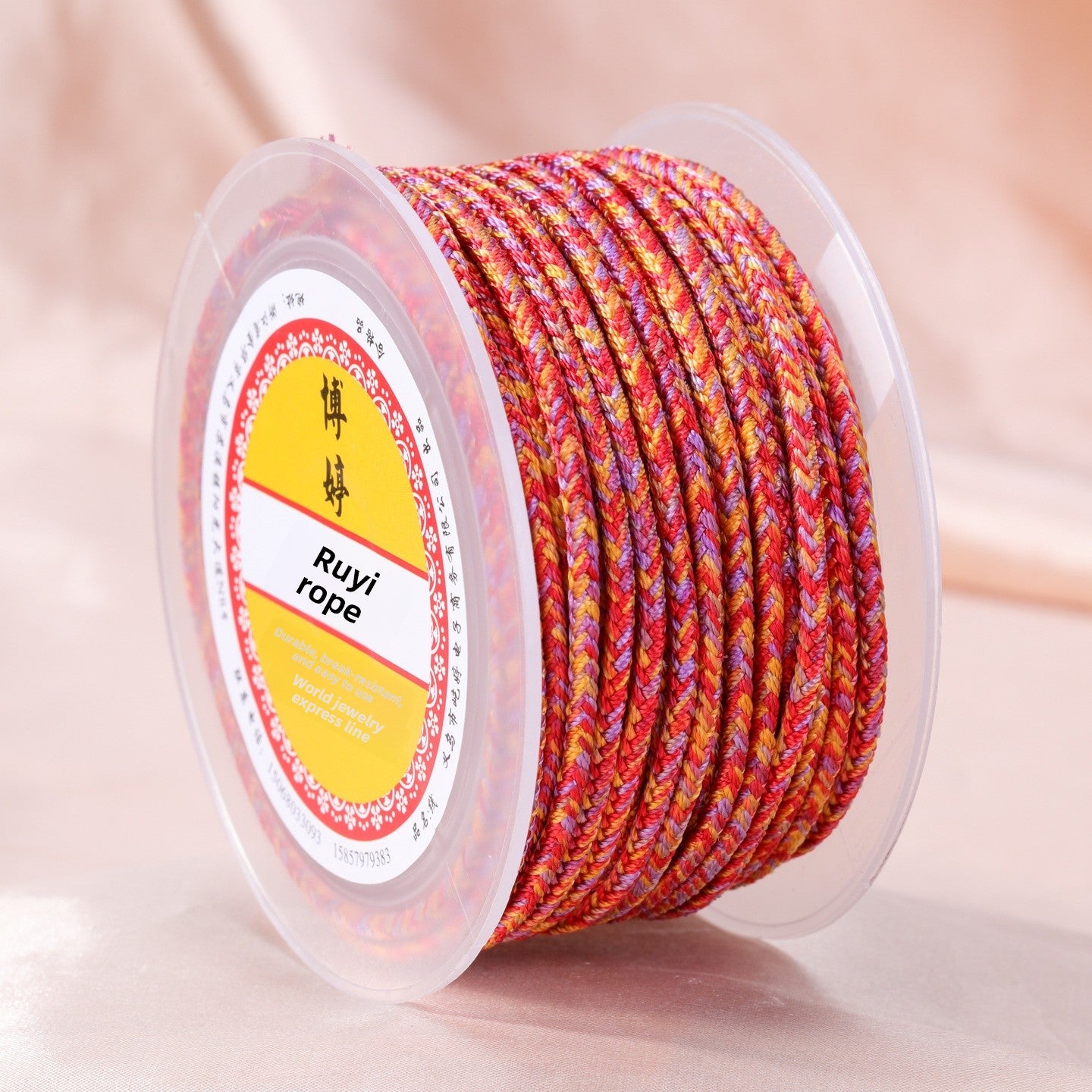 Red Nylon Braid Rope Featuring Wear-Resistant Synthesis Material, Handmade Style Accessory