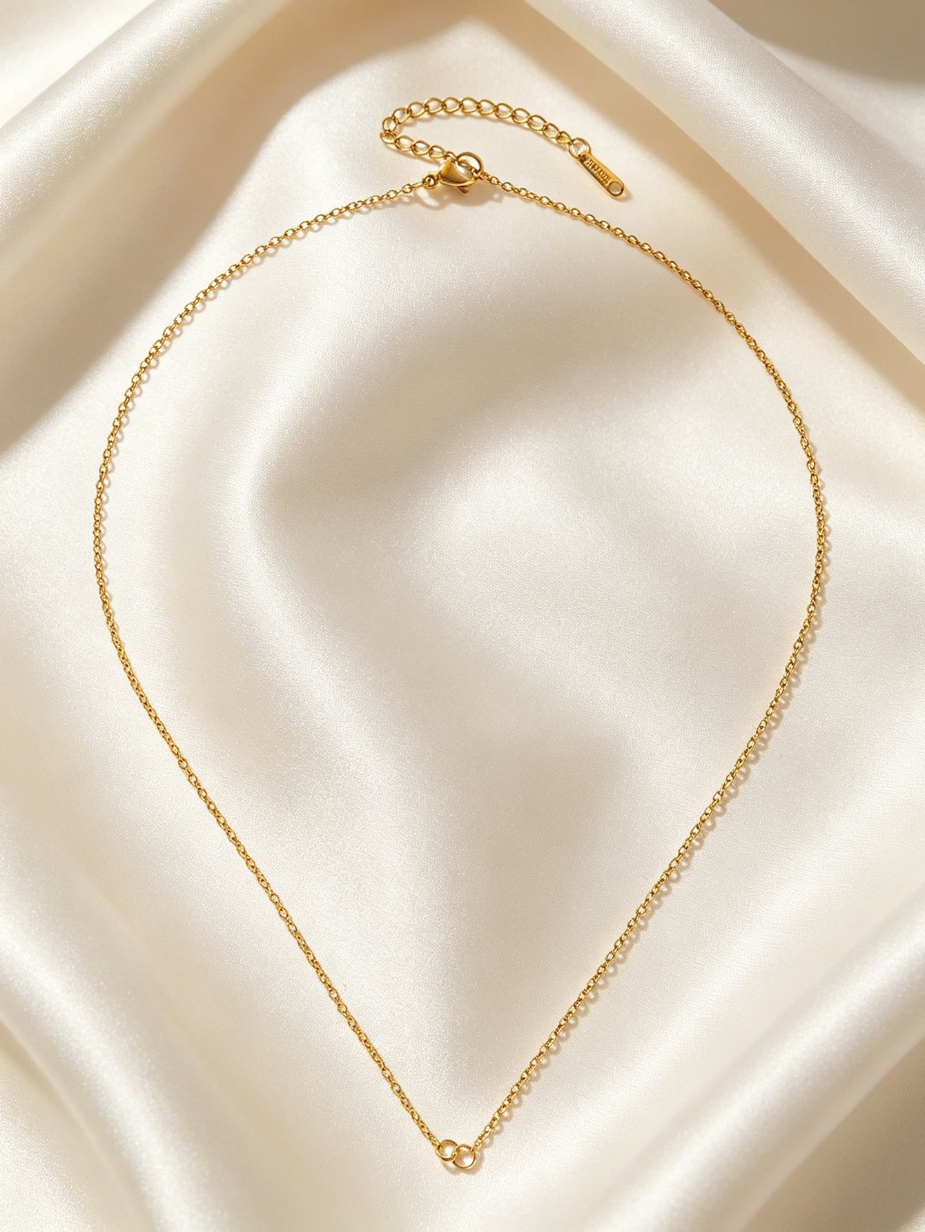 Infinity Pendant Made Of Copper With 18K Real Gold Plated Electroplated Finish Featuring Zircon Inlay In Gold
