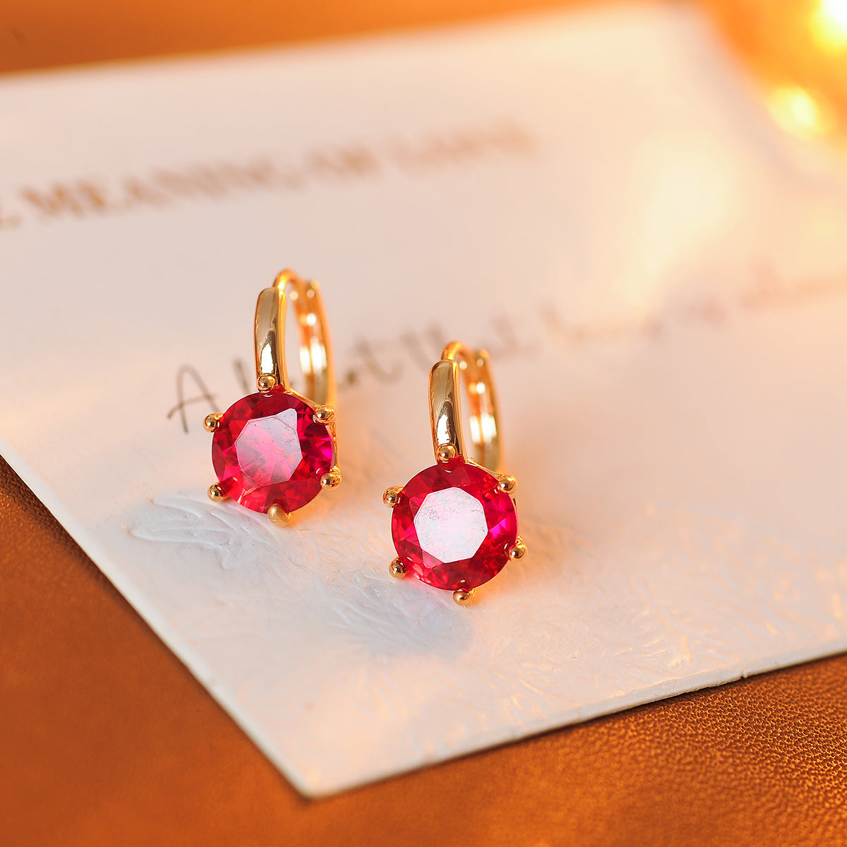 Hexagon Claw Setting Earrings For Women With 304 Stainless Steel Posts, Copper Base, And PVD Coated Zircon Inlay