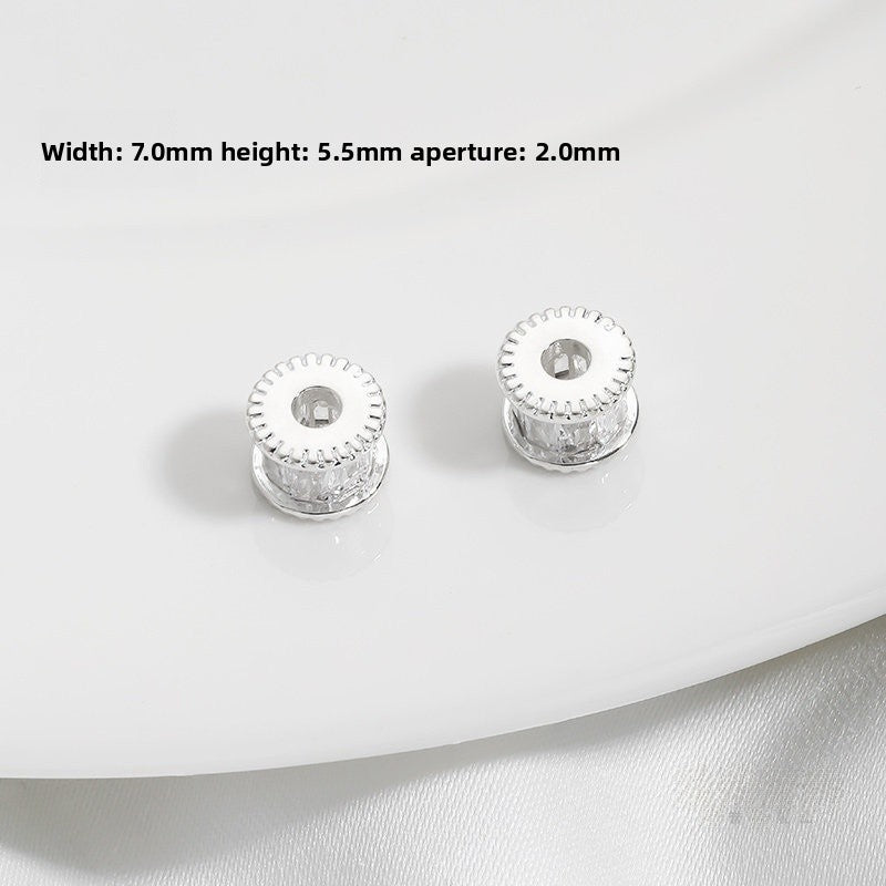 1 PCS 14k Gold Filled Gear Spacer Bar With Zircon, 14K Real Gold Plated And Electroplated Finish Jewelry Accessory