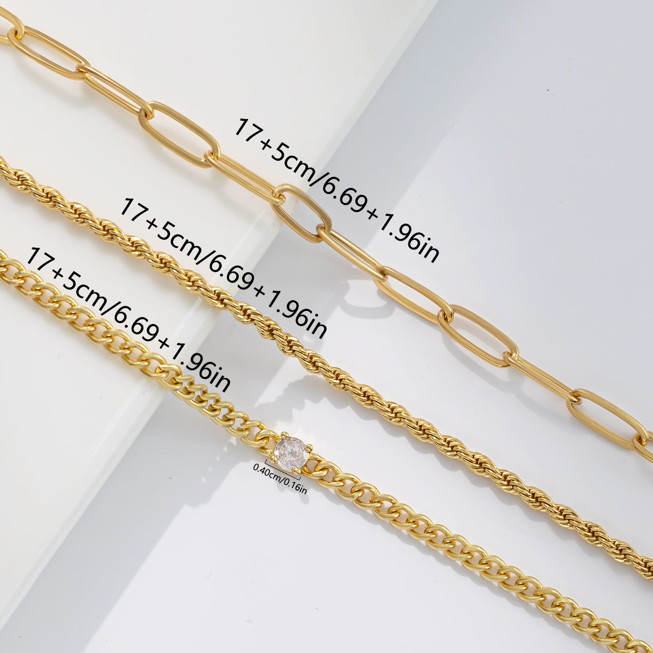 Geometric Hypoallergenic Copper Bracelets For Women With KC Golden Plated Finish And Cubic Zirconia Inlay Featuring Cuban Link Chain