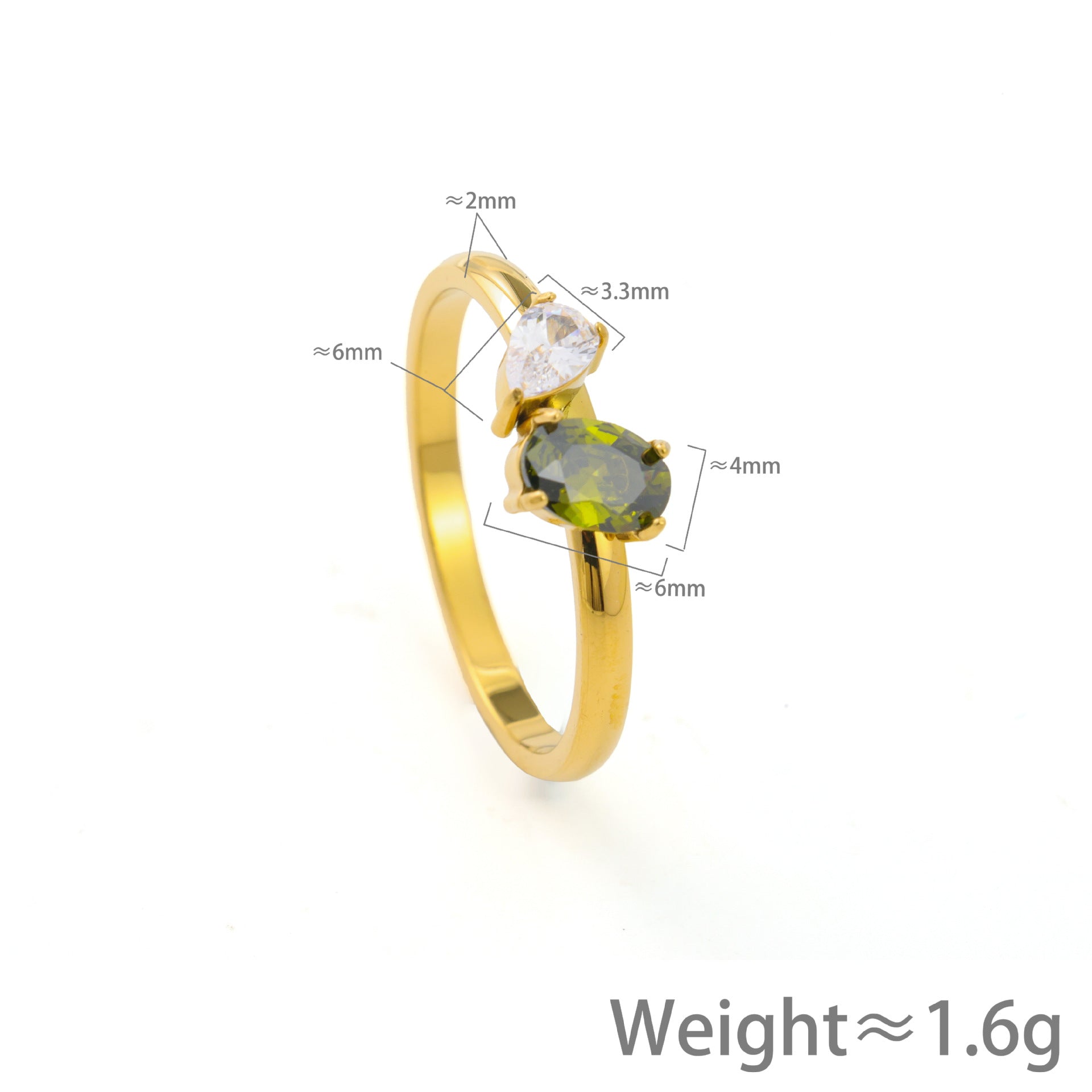 Geometric Titanium Steel Rings For Women With Zircon Inlay Featuring Electroplated Finish