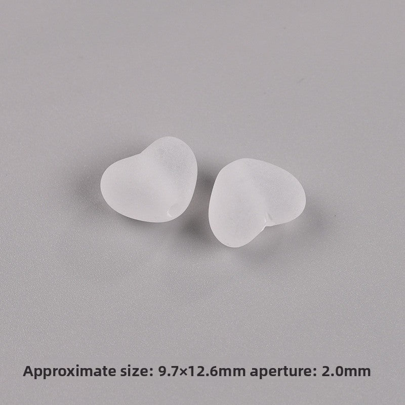 Heart Shape Acrylic Beads With 2~2.9mm Hole Size In Transparent, Sweet Style Jewelry Accessories