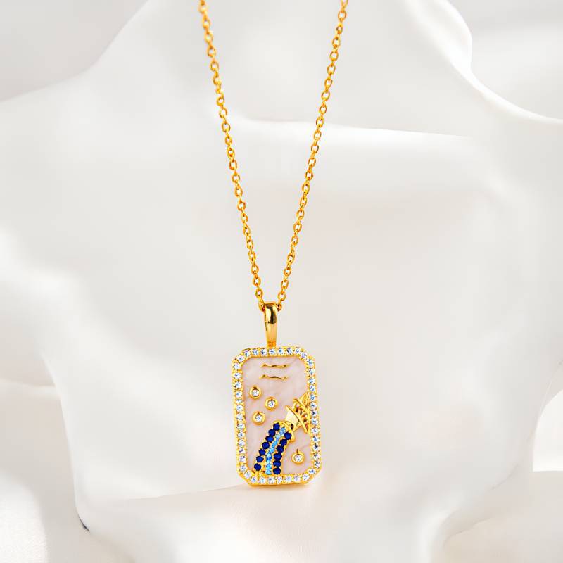 Aries Gold Necklace For Women Featuring Copper Pendant With Durable Cable Chain