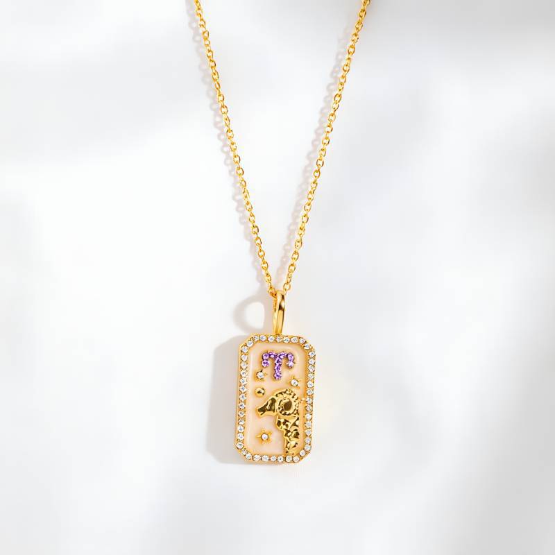 Aries Gold Necklace For Women Featuring Copper Pendant With Durable Cable Chain