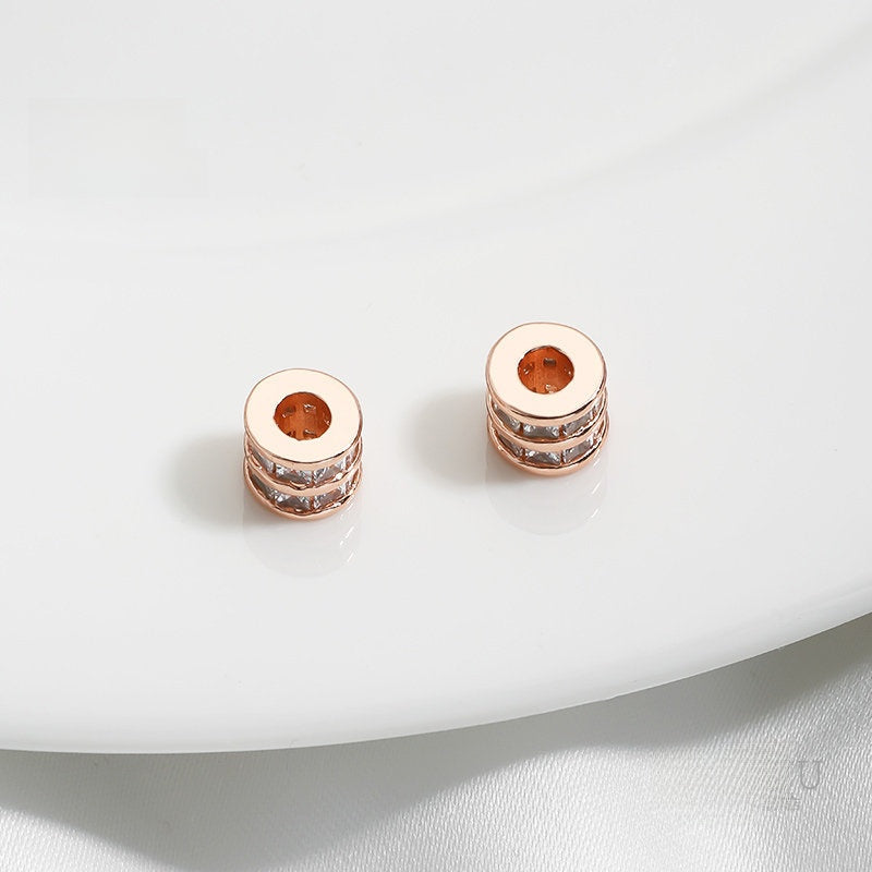 1 PCS 14k Gold Filled Gear Spacer Bar With Zircon, 14K Real Gold Plated And Electroplated Finish Jewelry Accessory