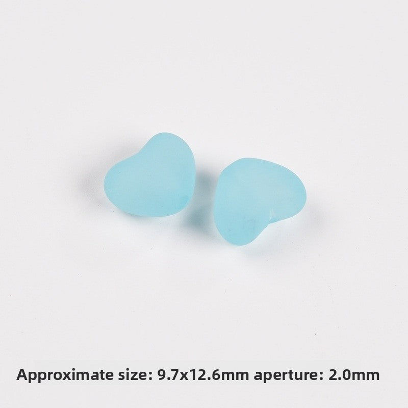 Heart Shape Acrylic Beads With 2~2.9mm Hole Size In Transparent, Sweet Style Jewelry Accessories