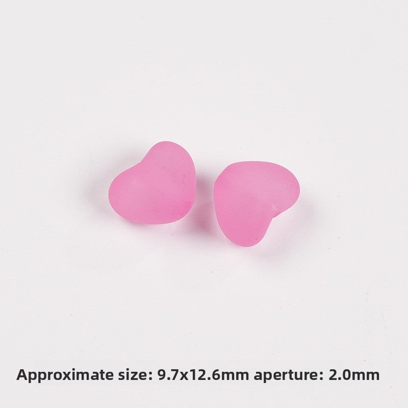 Heart Shape Acrylic Beads With 2~2.9mm Hole Size In Transparent, Sweet Style Jewelry Accessories