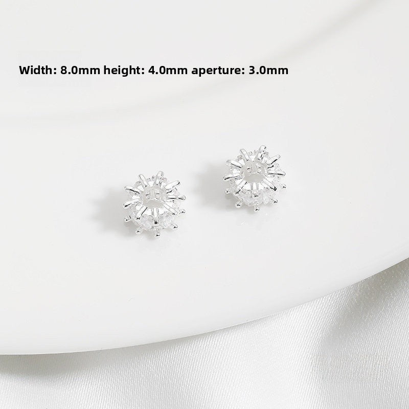 1 PCS 14k Gold Filled Gear Spacer Bar With Zircon, 14K Real Gold Plated And Electroplated Finish Jewelry Accessory