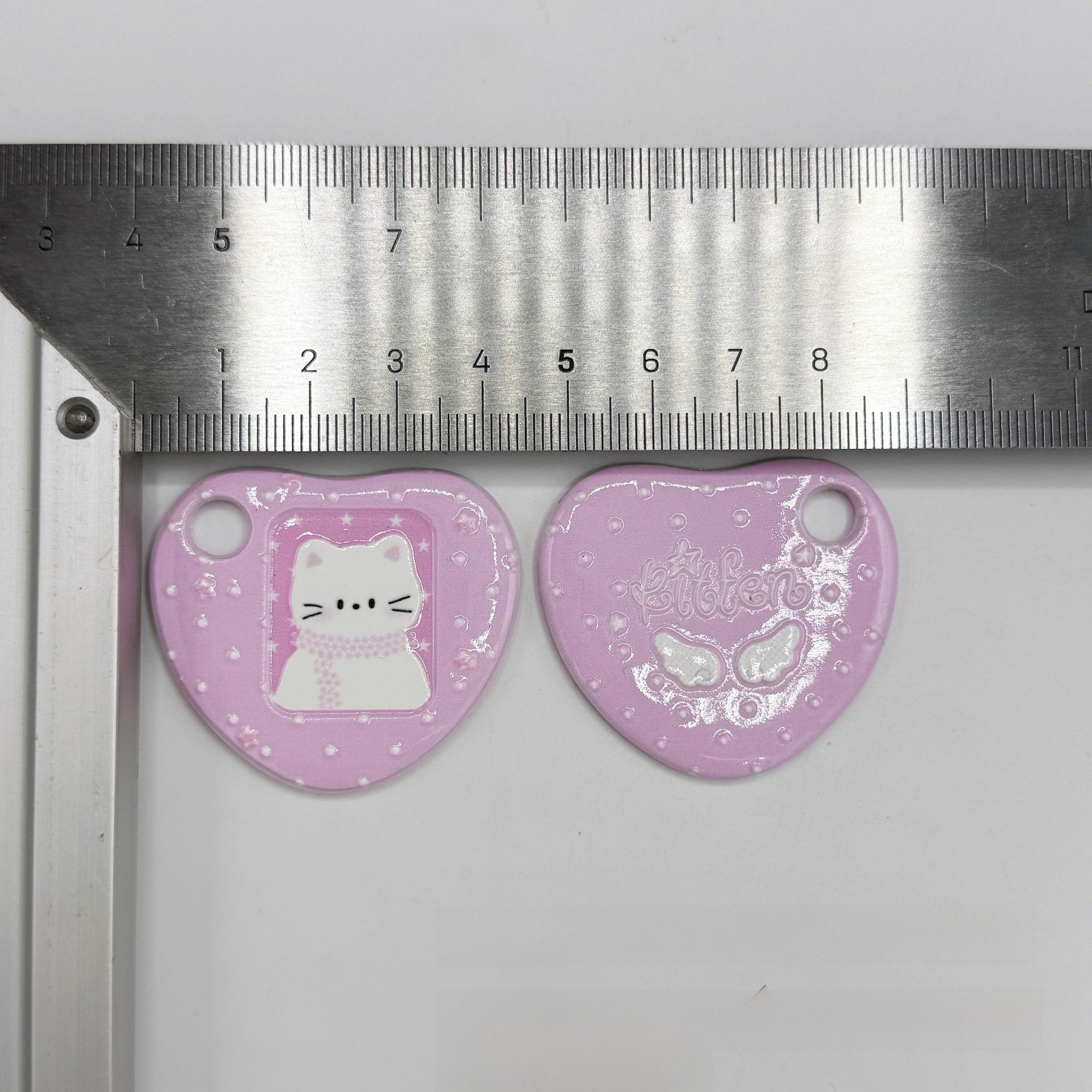 Acrylic Cat Pendant With Printing Technique In Cartoon Style Jewelry Accessories