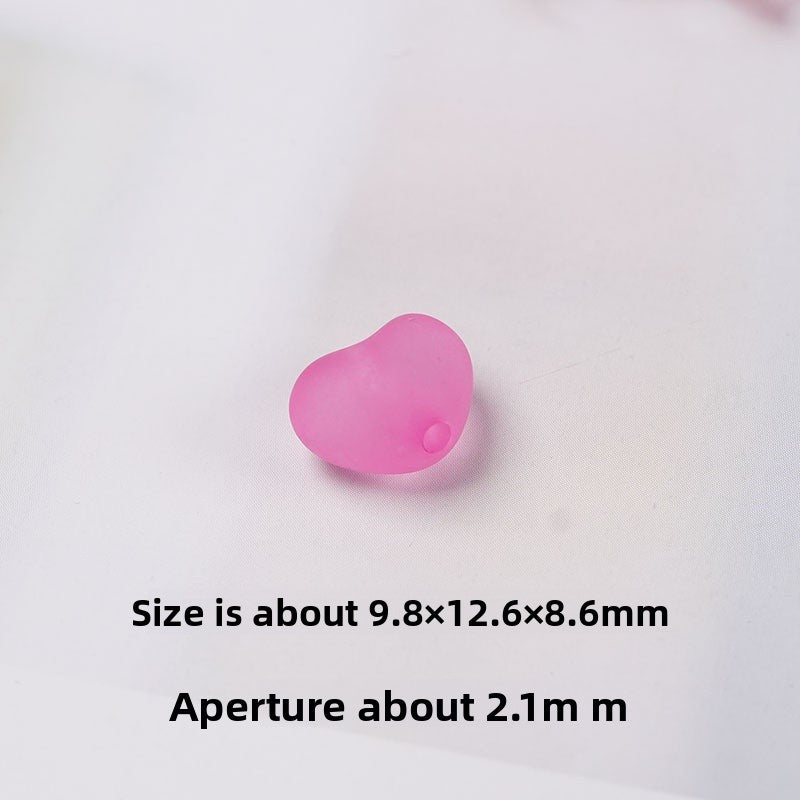 Heart Shape Acrylic Beads With 2~2.9mm Hole Size In Transparent, Sweet Style Jewelry Accessories