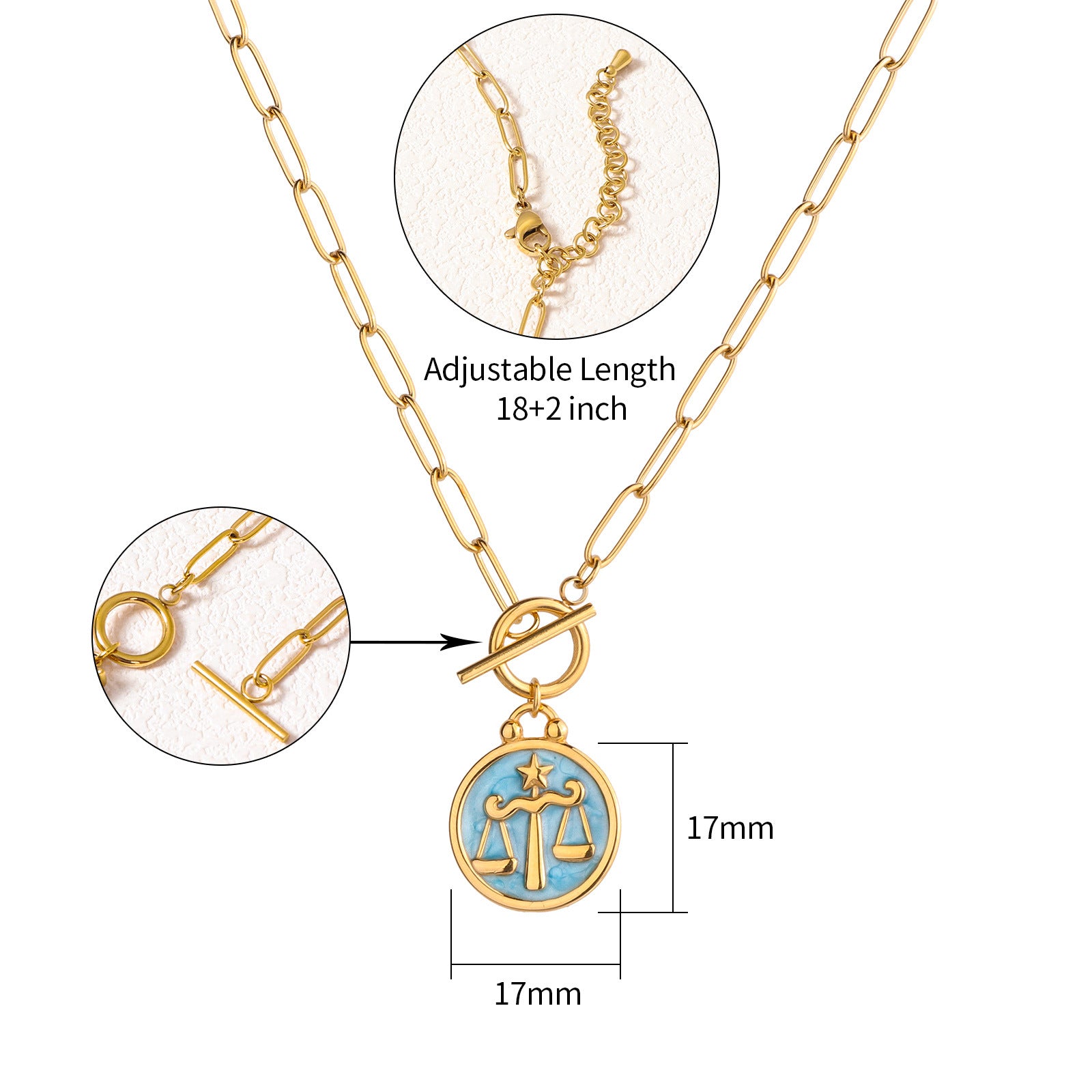 Multicolor Enamel Bottle Pendant Necklace For Adults With 18K Real Gold Plated 304 Stainless Steel And Paperclip Chain