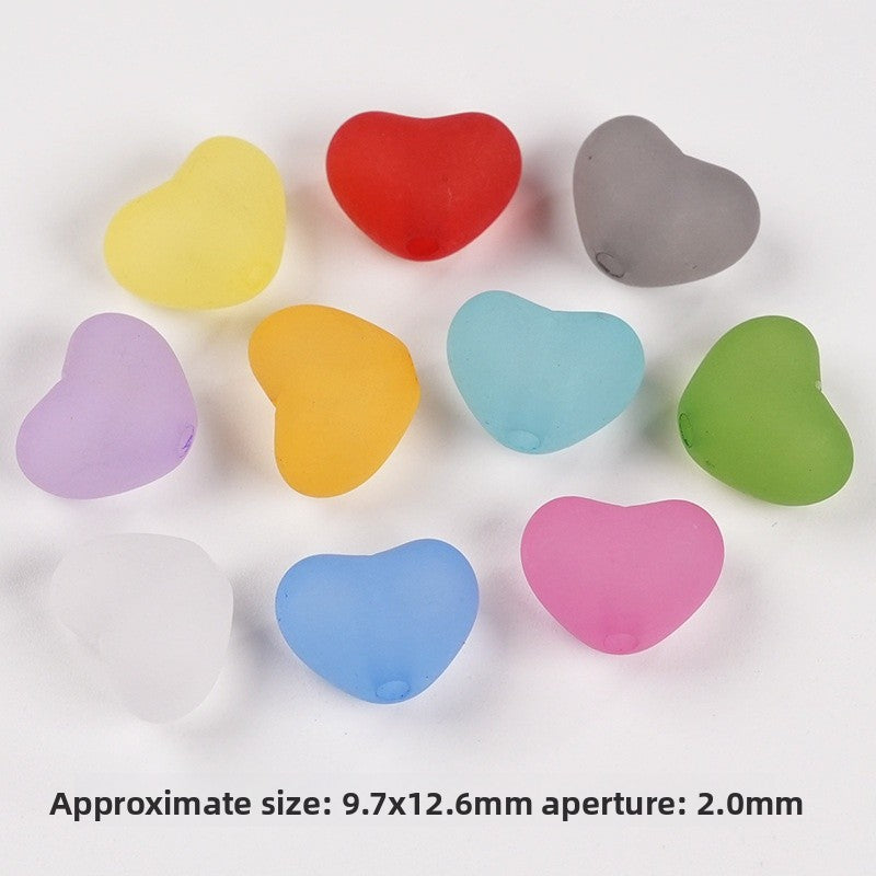 Heart Shape Acrylic Beads With 2~2.9mm Hole Size In Transparent, Sweet Style Jewelry Accessories