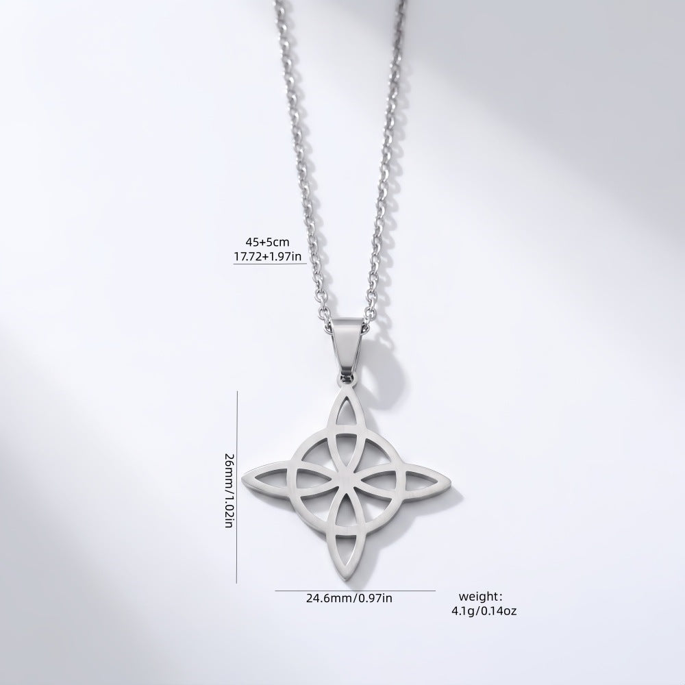 Infinity Pendant Necklace For Women In Maillard Style, Made Of Durable 304 Stainless Steel