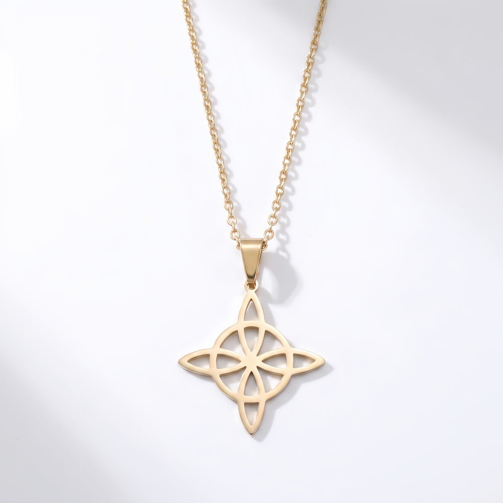 Infinity Pendant Necklace For Women In Maillard Style, Made Of Durable 304 Stainless Steel