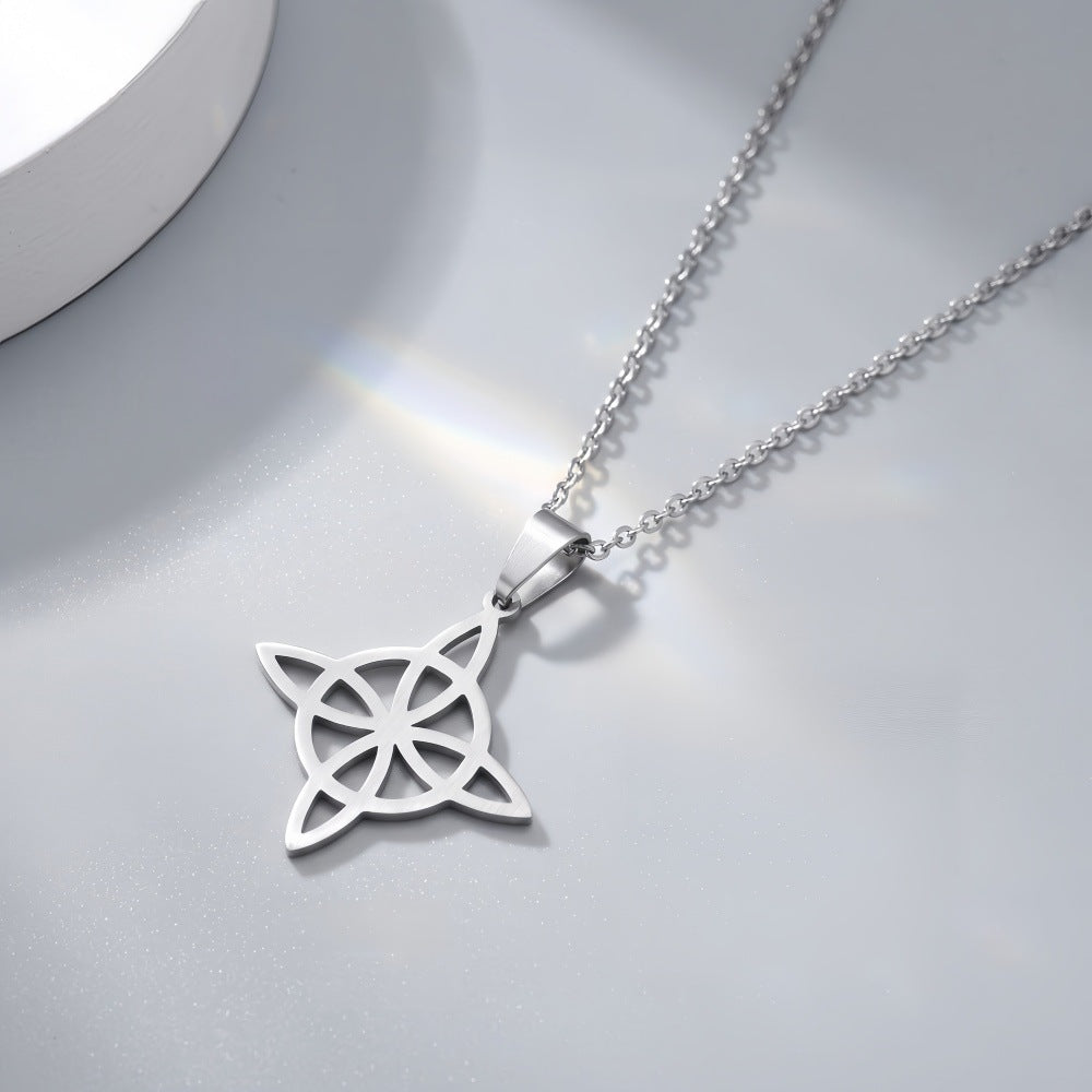 Infinity Pendant Necklace For Women In Maillard Style, Made Of Durable 304 Stainless Steel