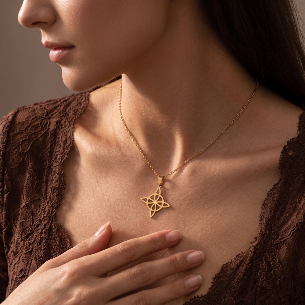 Infinity Pendant Necklace For Women In Maillard Style, Made Of Durable 304 Stainless Steel