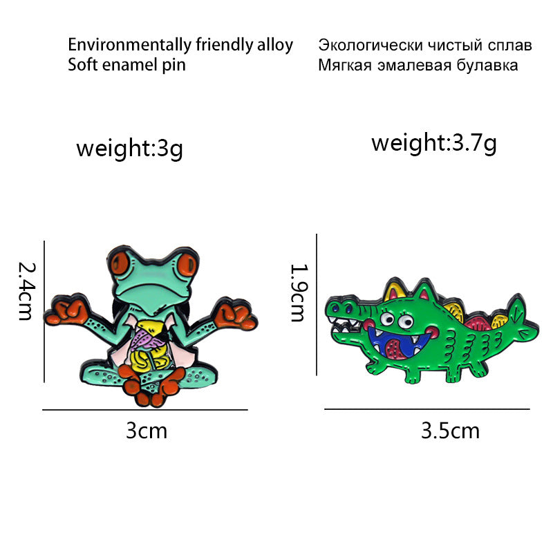 Animal Pin Made Of Alloy Featuring Stoving Varnish Craftsmanship In Multicolor