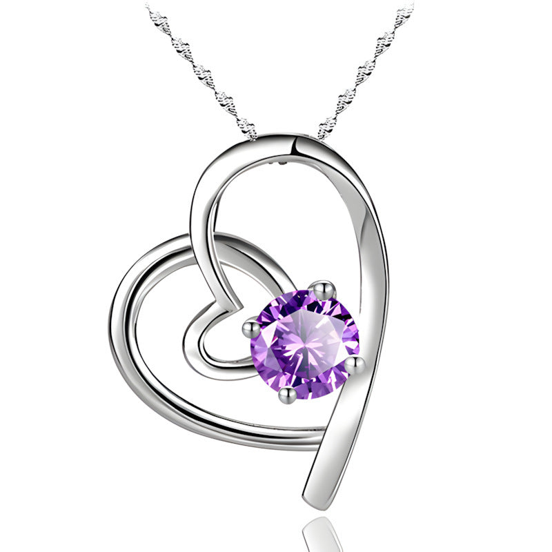 Heart Shape Copper Pendant With Crystal Inlay, Electroplated Gold Plating, New Style Couple Jewelry, 1 Piece