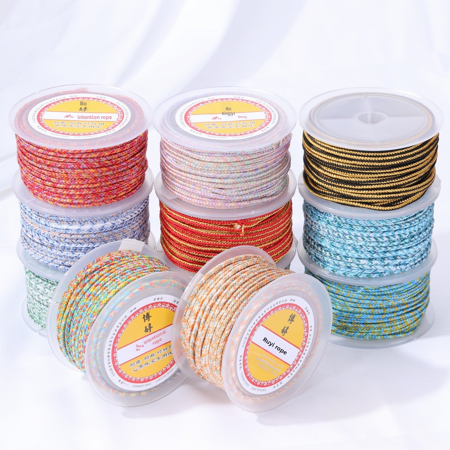 Colour Braid Nylon Rope, 1 Roll With 3mm Diameter, Ideal For Accessories And Crafts