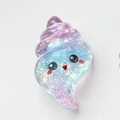 Ocean Plastic Hair Accessories Card With Enamel And Sequins Inlay, Marine Style In Purple