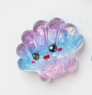 Ocean Plastic Hair Accessories Card With Enamel And Sequins Inlay, Marine Style In Purple