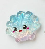 Ocean Plastic Hair Accessories Card With Enamel And Sequins Inlay, Marine Style In Purple