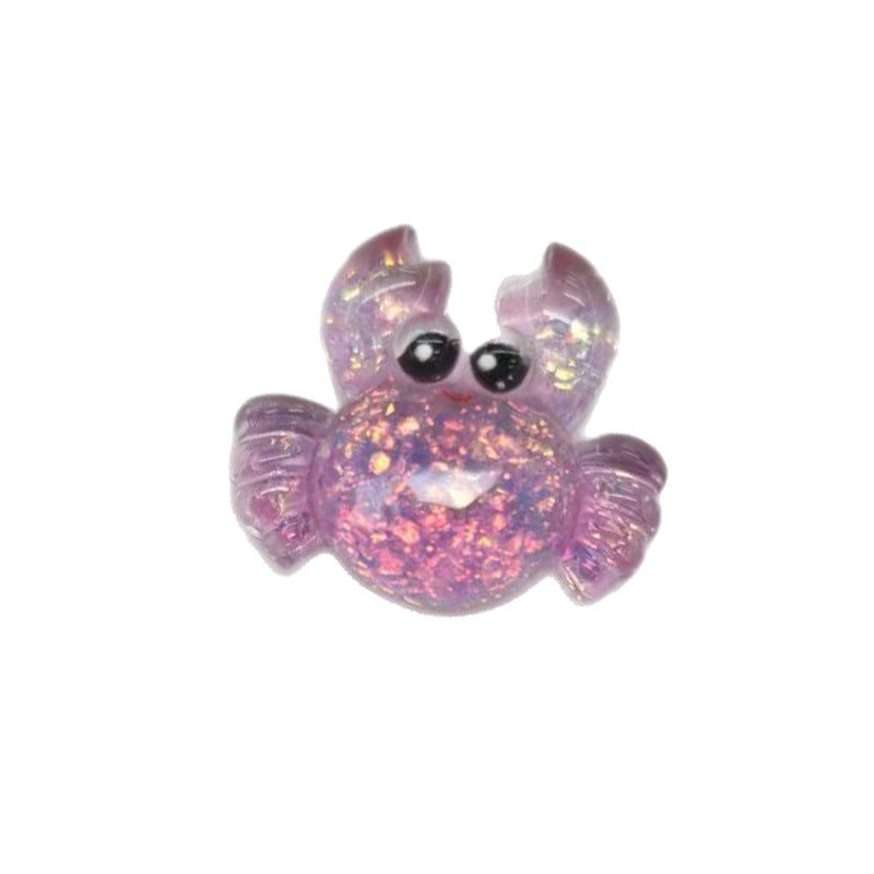 Ocean Plastic Hair Accessories Card With Enamel And Sequins Inlay, Marine Style In Purple