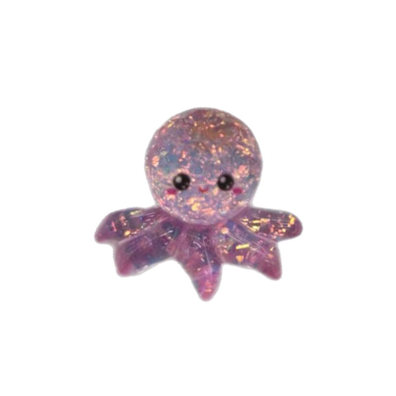 Ocean Plastic Hair Accessories Card With Enamel And Sequins Inlay, Marine Style In Purple