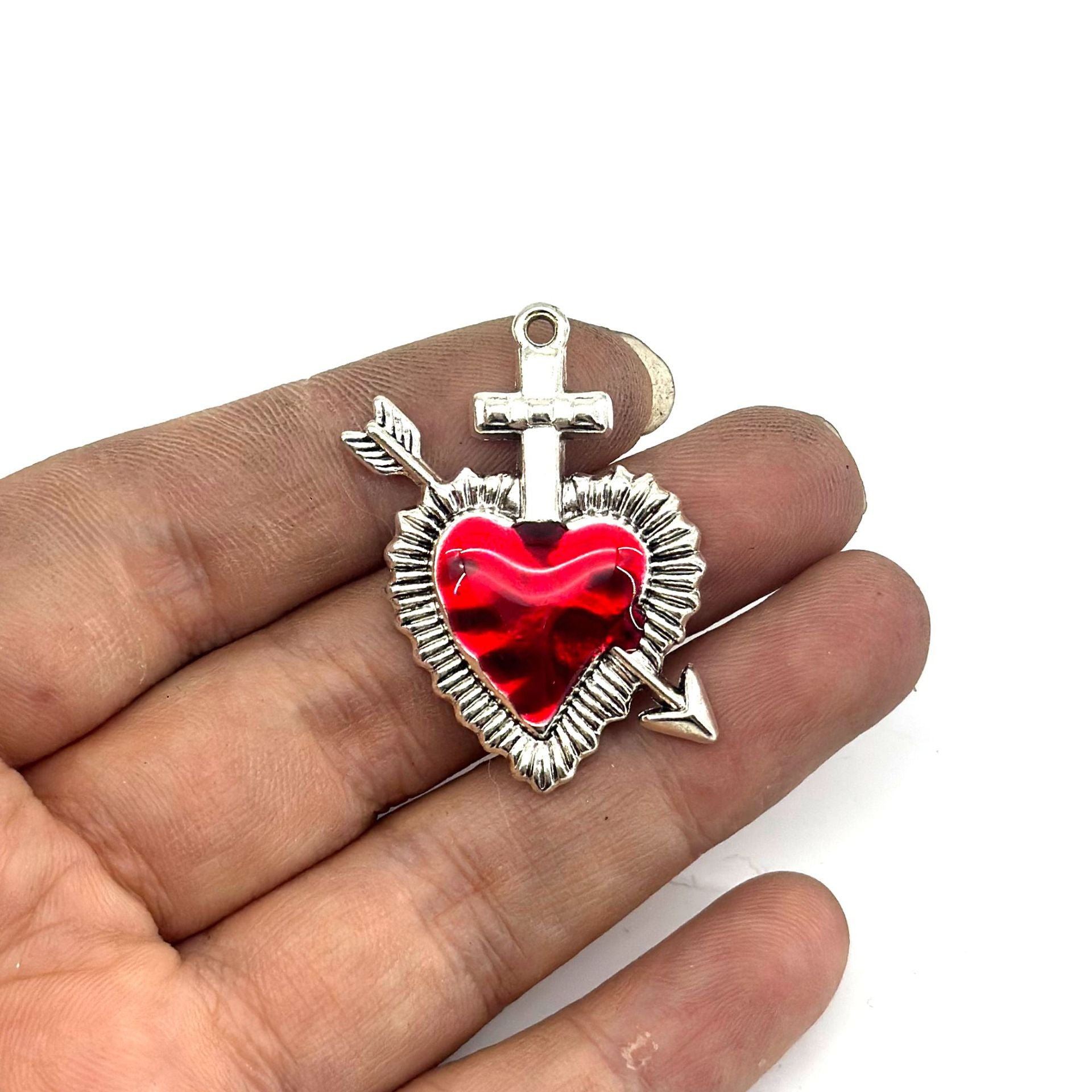 Heart Shape Alloy Earring Findings With Electroplated Finish In Gothic Style Jewelry Accessories