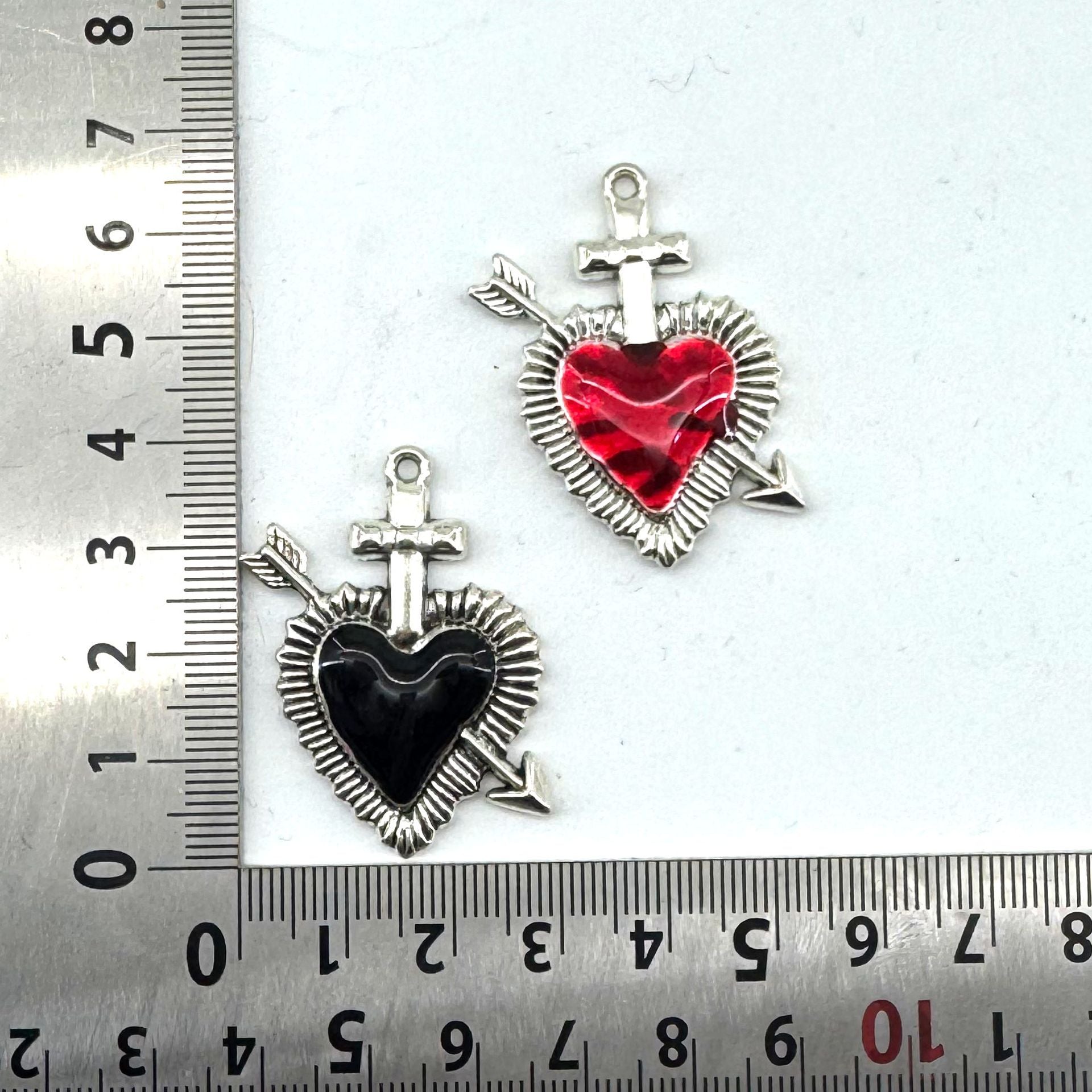 Heart Shape Alloy Earring Findings With Electroplated Finish In Gothic Style Jewelry Accessories