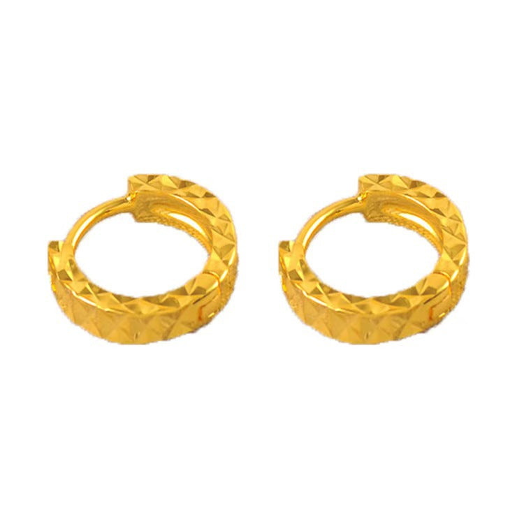 Geometric Clip Earrings For Unisex, Electroplated Gold Plated Alloy With Alloy Ear Pins, Stylish Gold Tone