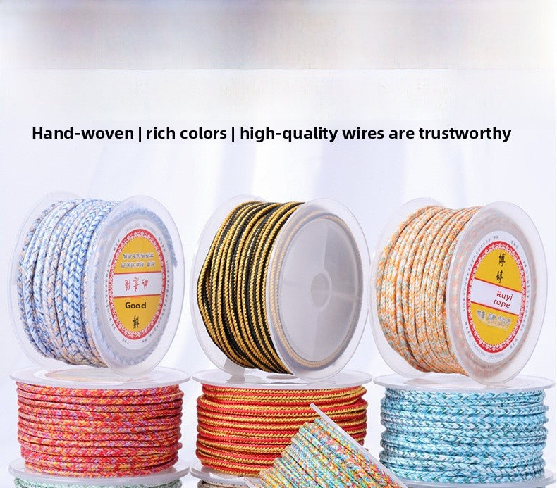 Colour Braid Nylon Rope, 1 Roll With 3mm Diameter, Ideal For Accessories And Crafts