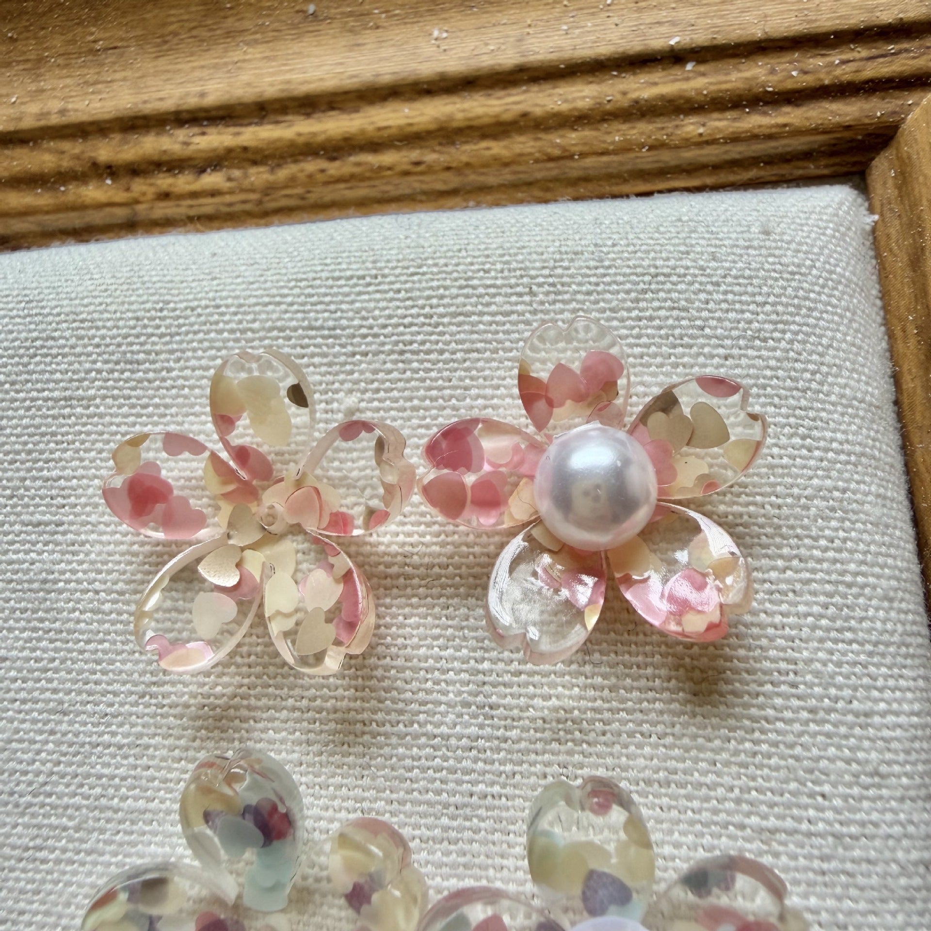 Electroplated Resin Flowers With Sequins In Chinoiserie Style Jewelry Accessories, Available In Colour