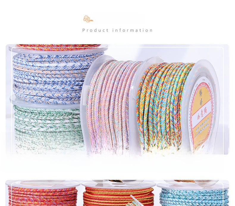 Colour Braid Nylon Rope, 1 Roll With 3mm Diameter, Ideal For Accessories And Crafts