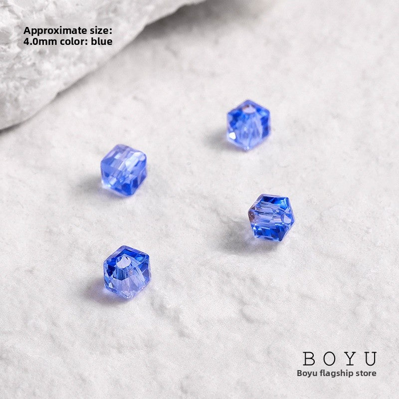 10 PCS Package Of 4mm Diameter Blue Artificial Crystal Beads For Jewelry Making Accessories