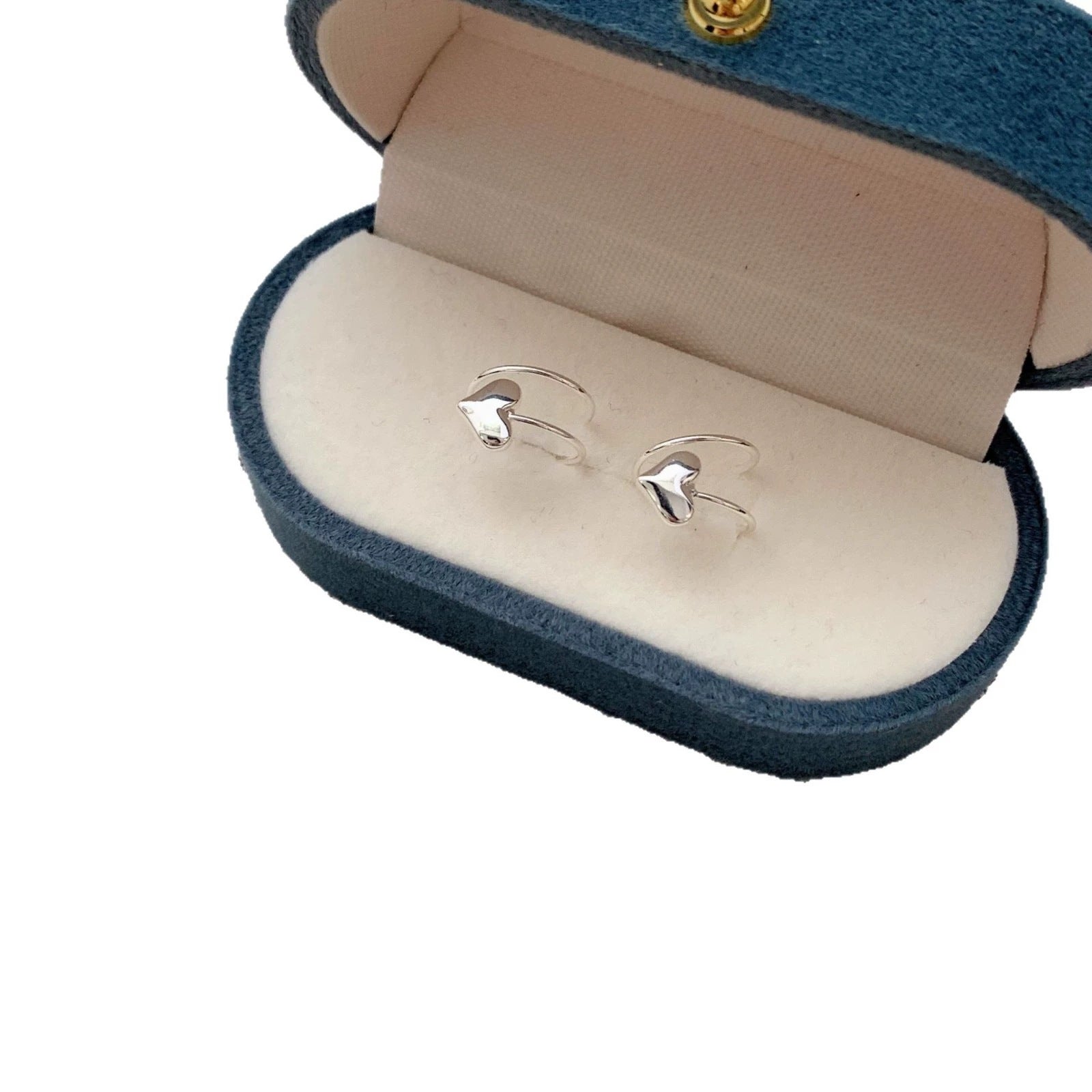 Heart Shape Sleeper Earrings In Copper With Real Gold Plated Finish, New Style For Women