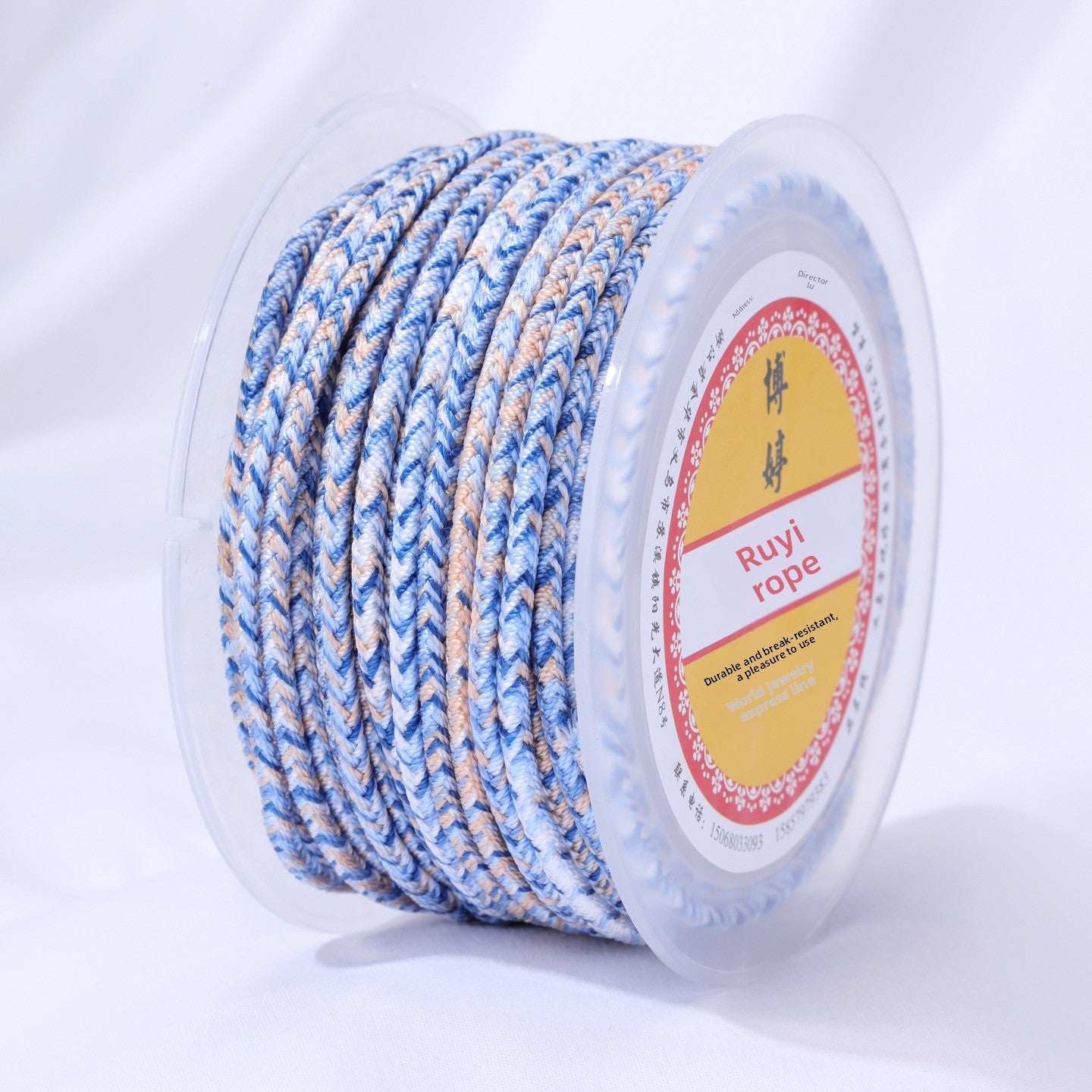 Colour Braid Nylon Rope, 1 Roll With 3mm Diameter, Ideal For Accessories And Crafts