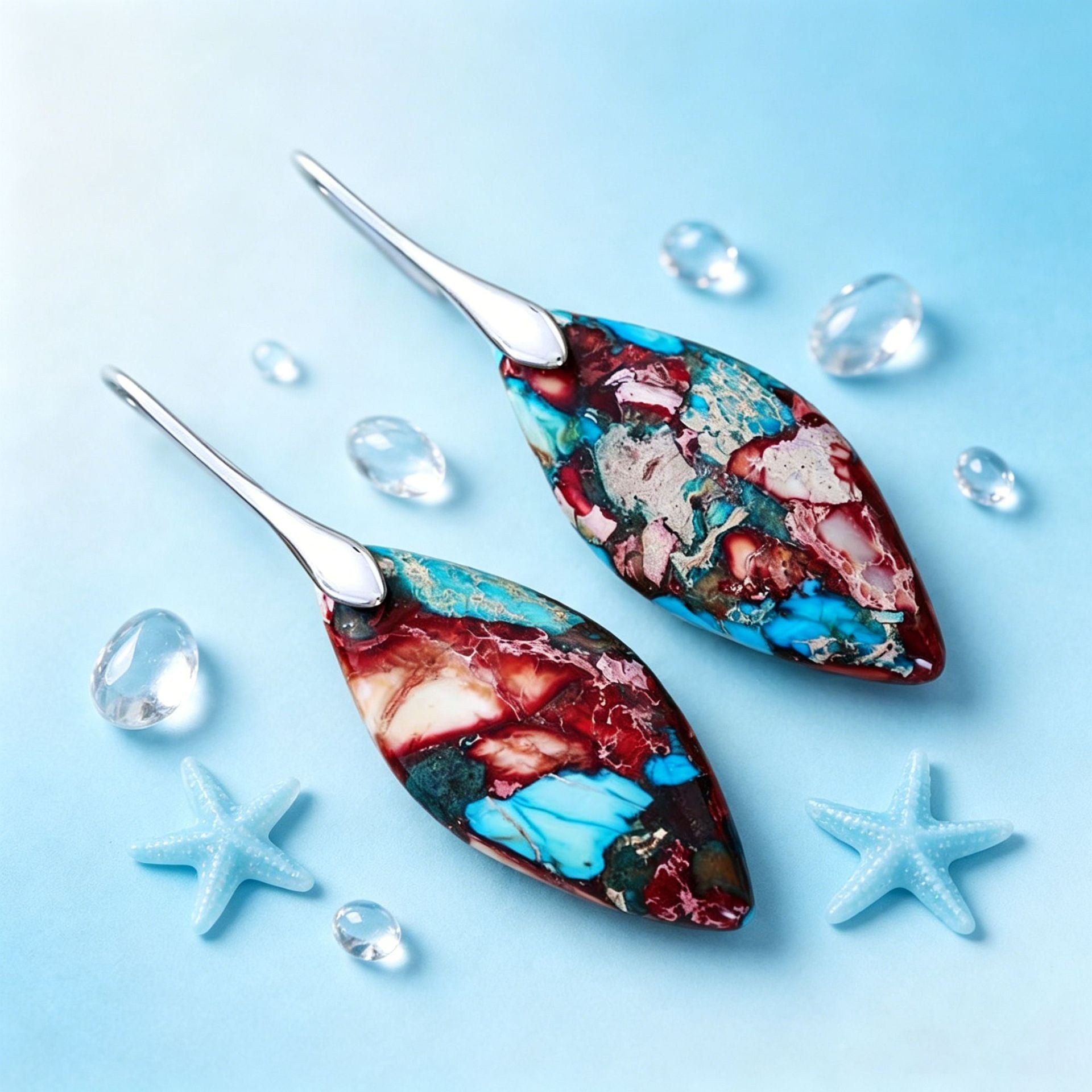 Bohemian Yellow Leaves Drop Earrings For Women Featuring Natural Stone Inlay