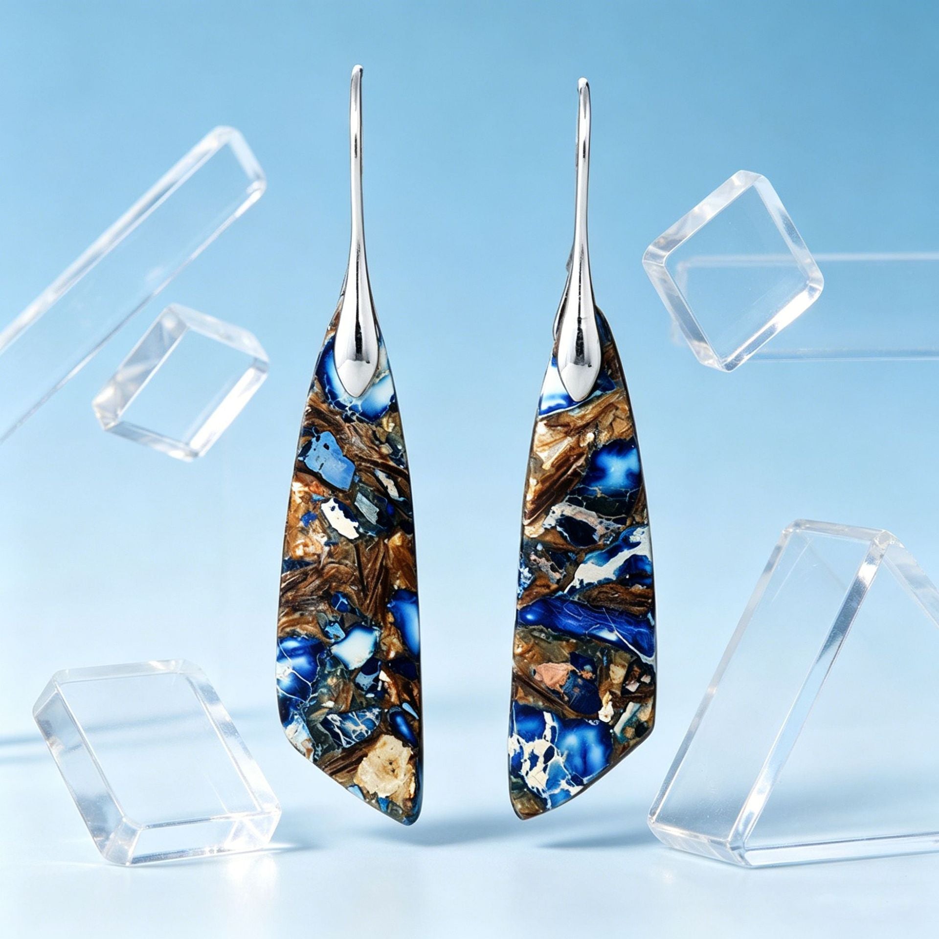Bohemian Yellow Leaves Drop Earrings For Women Featuring Natural Stone Inlay