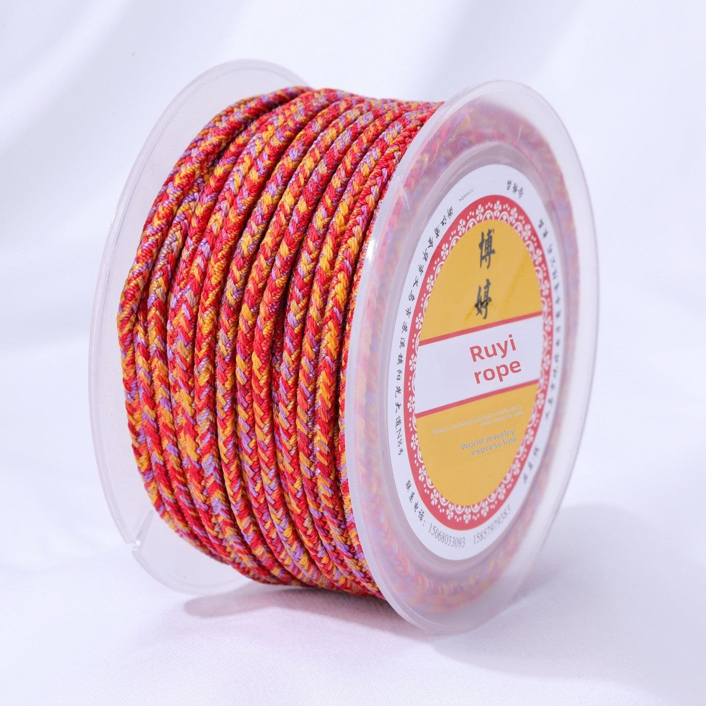 Colour Braid Nylon Rope, 1 Roll With 3mm Diameter, Ideal For Accessories And Crafts
