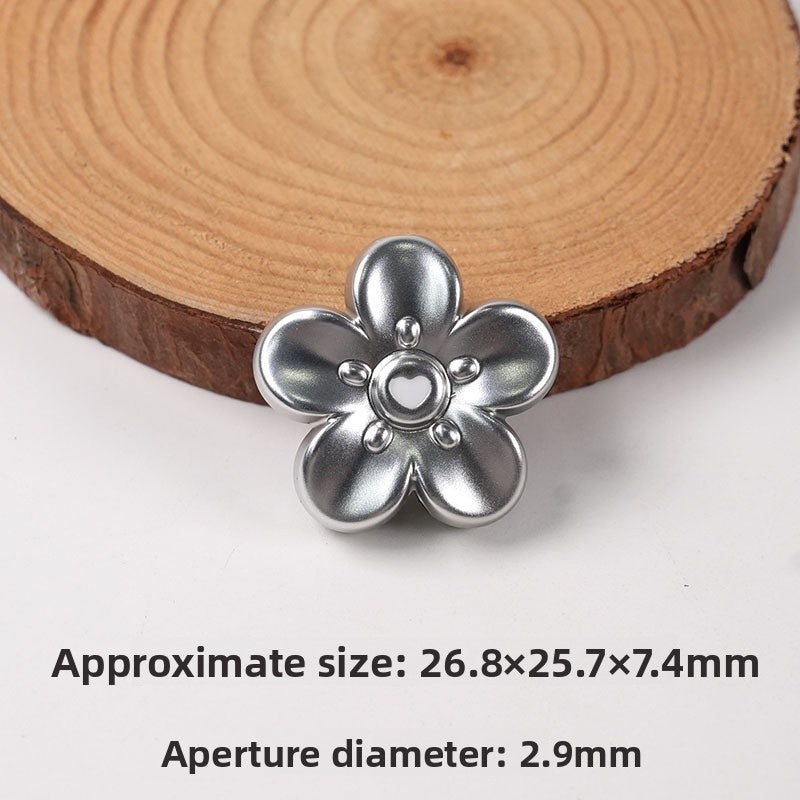 Gold Electroplated Plastic Flower Beads For Jewelry Making With Hole Size 2~2.9mm