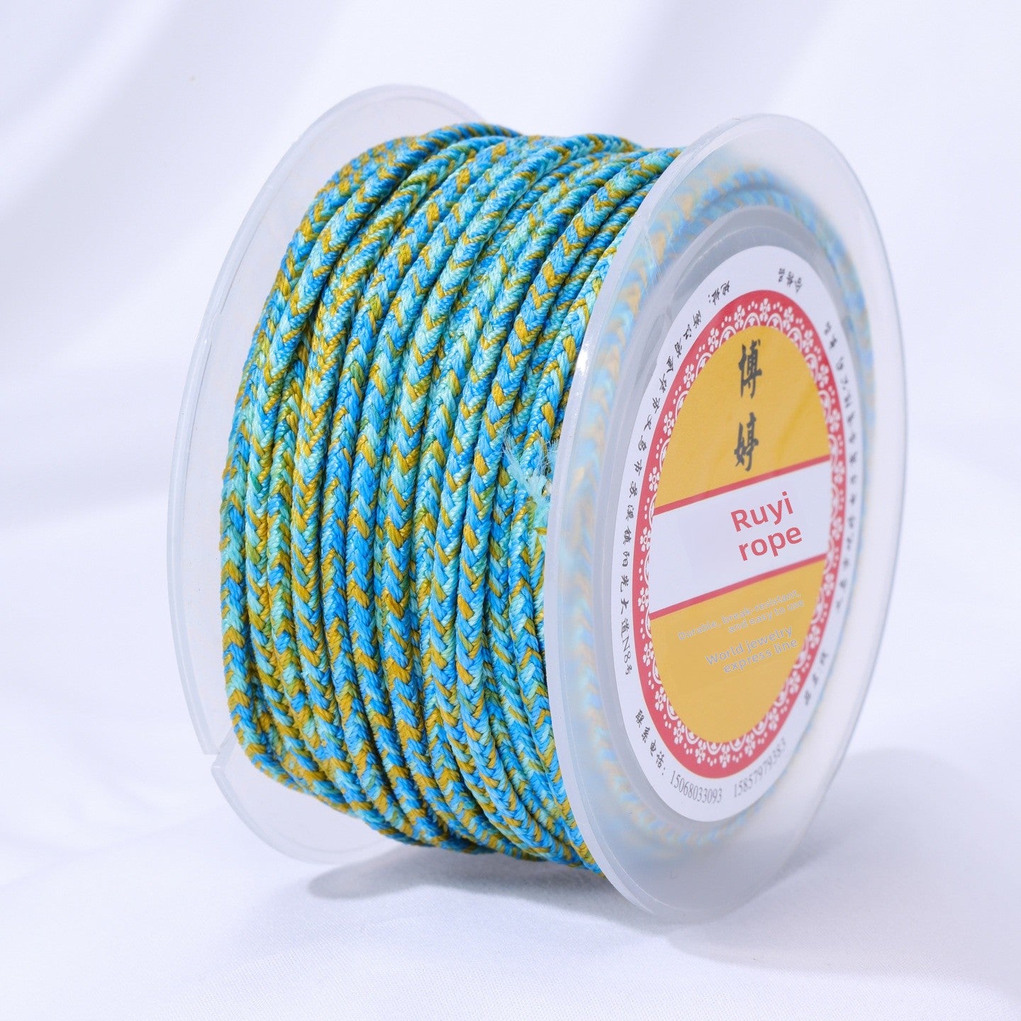 Colour Braid Nylon Rope, 1 Roll With 3mm Diameter, Ideal For Accessories And Crafts