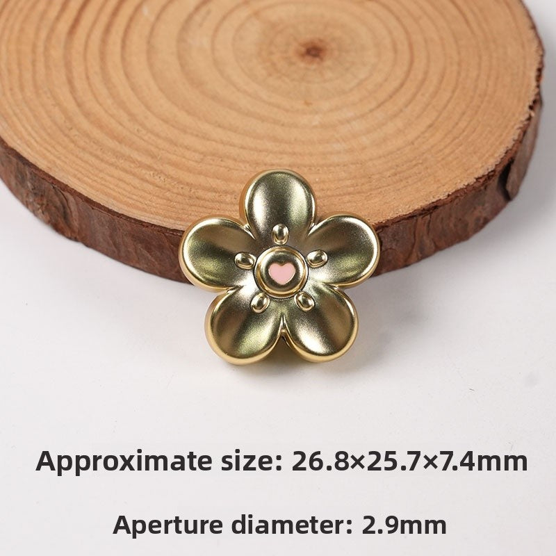 Gold Electroplated Plastic Flower Beads For Jewelry Making With Hole Size 2~2.9mm